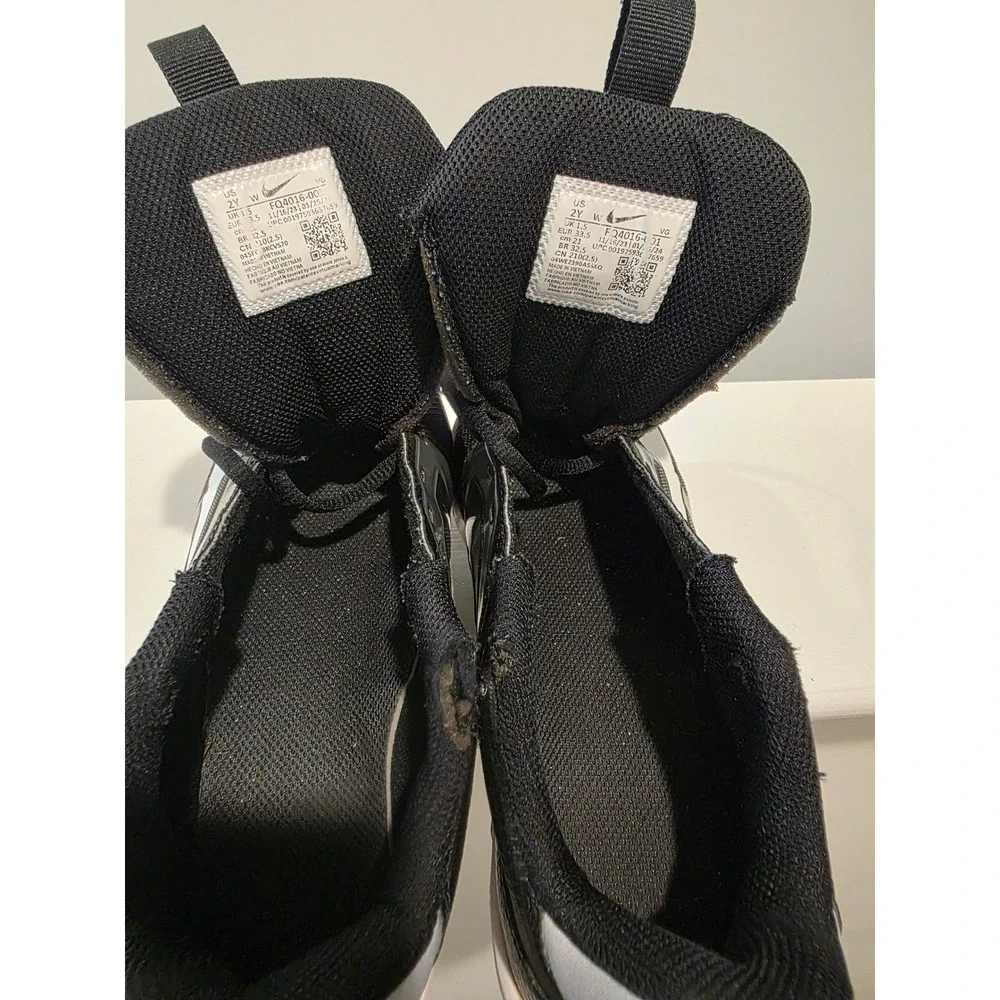 Kids Nike Alpha Huarache Keystone Low Baseball Cleats Black White 2Y FQ4016-001